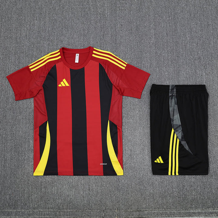 Kit Adidas - Listrado Preto/Vermelho