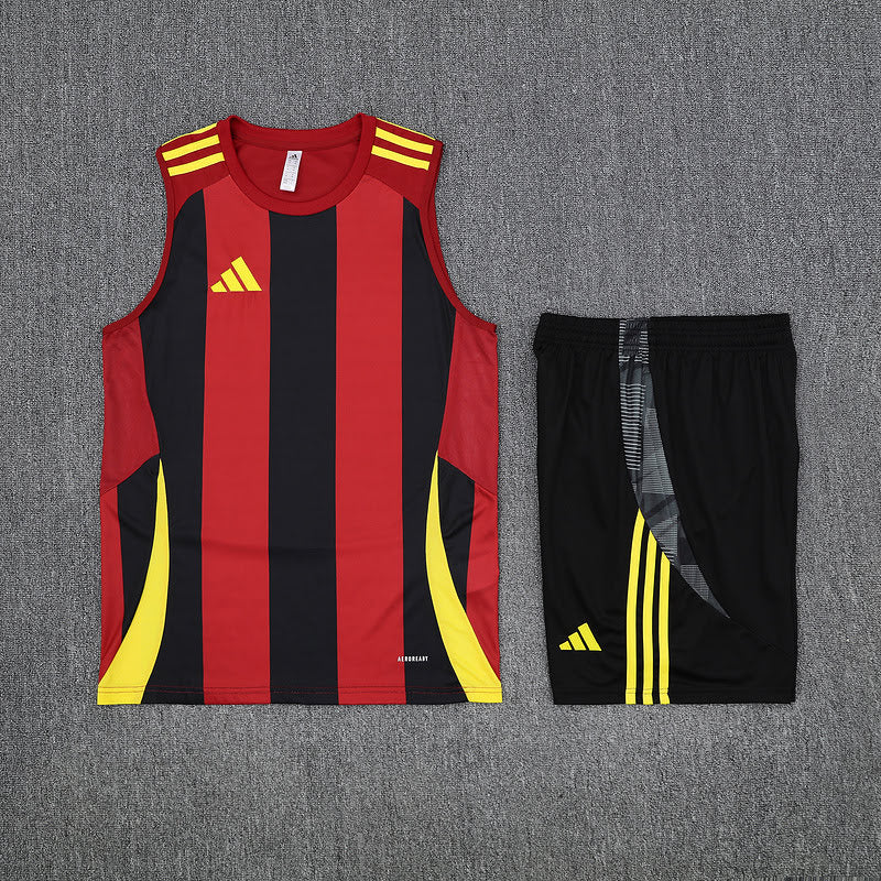 Kit Regata Adidas - Listrado Preto/Vermelho