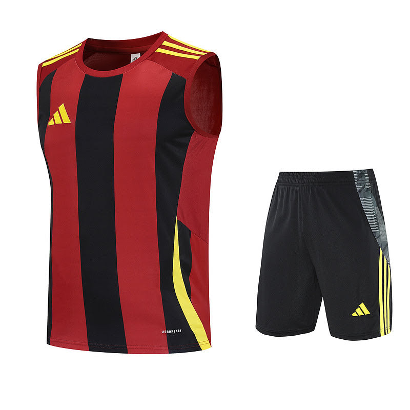 Kit Regata Adidas - Listrado Preto/Vermelho