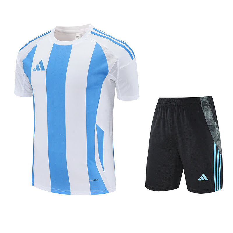 Kit Adidas - Listrado Azul/Branco