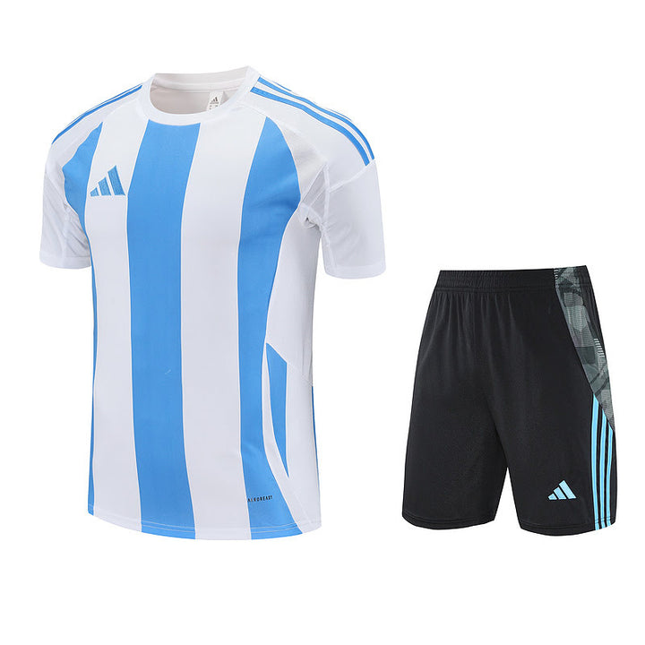 Kit Adidas - Listrado Azul/Branco