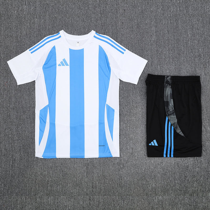 Kit Adidas - Listrado Azul/Branco