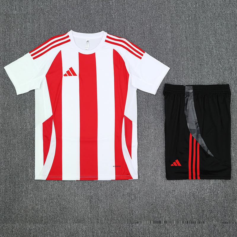 Kit Adidas - Listrado Vermelho/Branco