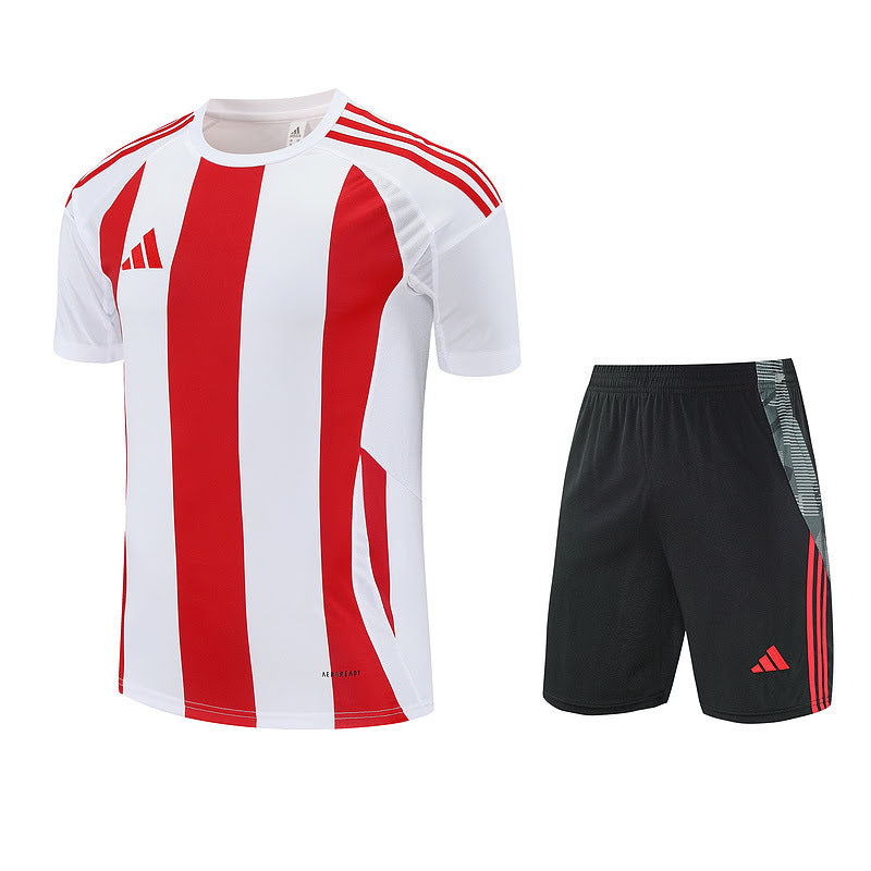 Kit Adidas - Listrado Vermelho/Branco