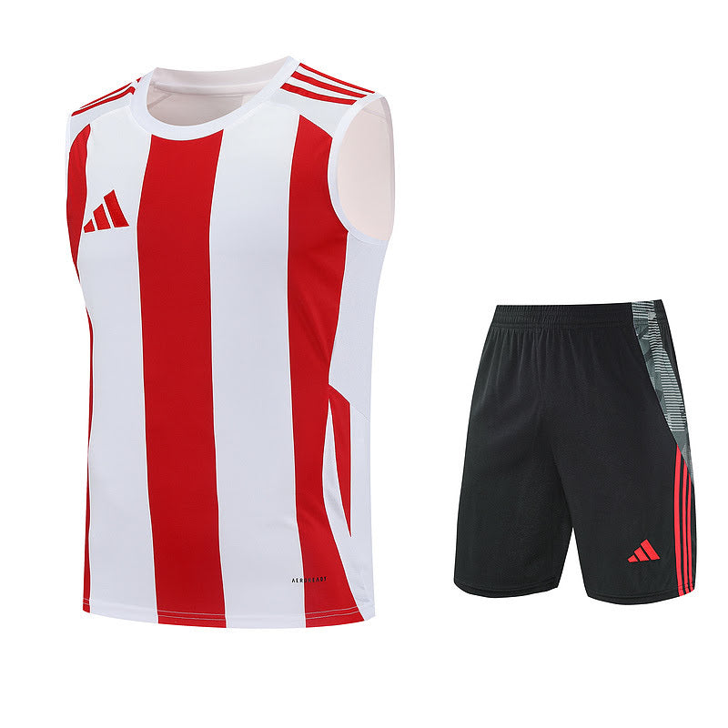 Kit Regata Adidas - Listrado Vermelho/Branco