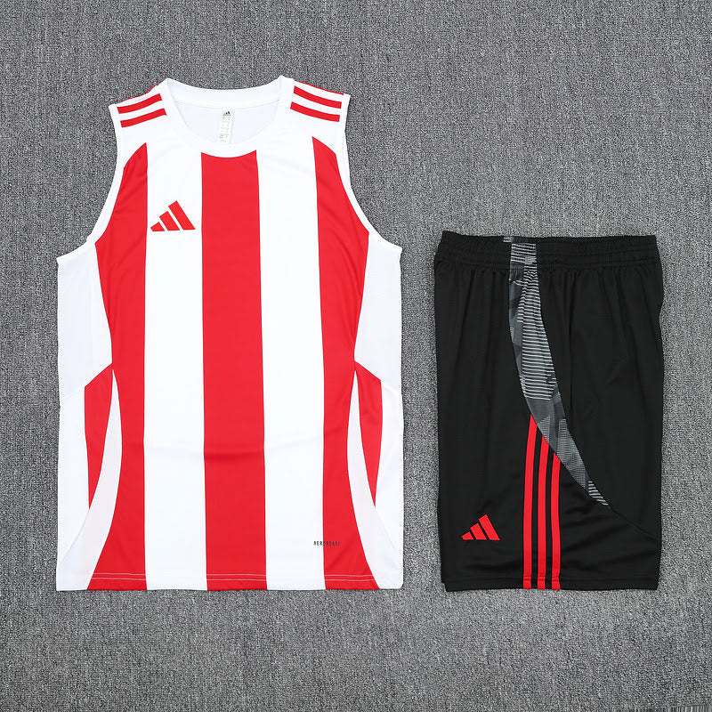 Kit Regata Adidas - Listrado Vermelho/Branco