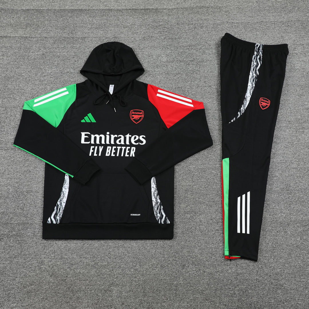 Conjunto Arsenal 2024/25 Preto - Capuz