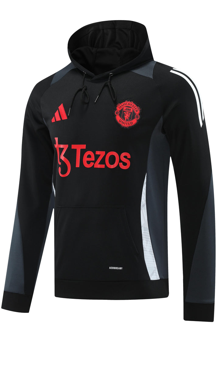 Blusão Manchester United 2024/25 Preto/Branco - Capuz