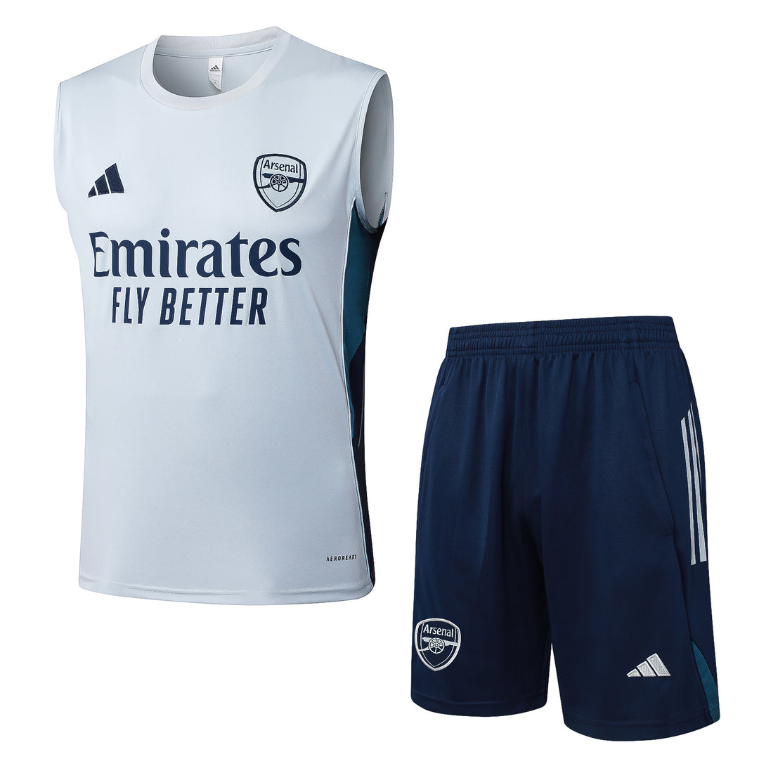 Kit Regata Arsenal 25/26 - Branco/Azul Marinho/Azul Aço