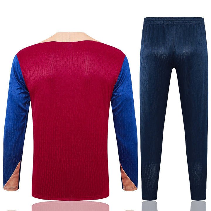 Conjunto Treino Barcelona 24/25 - Vermelho Escuro/Azul