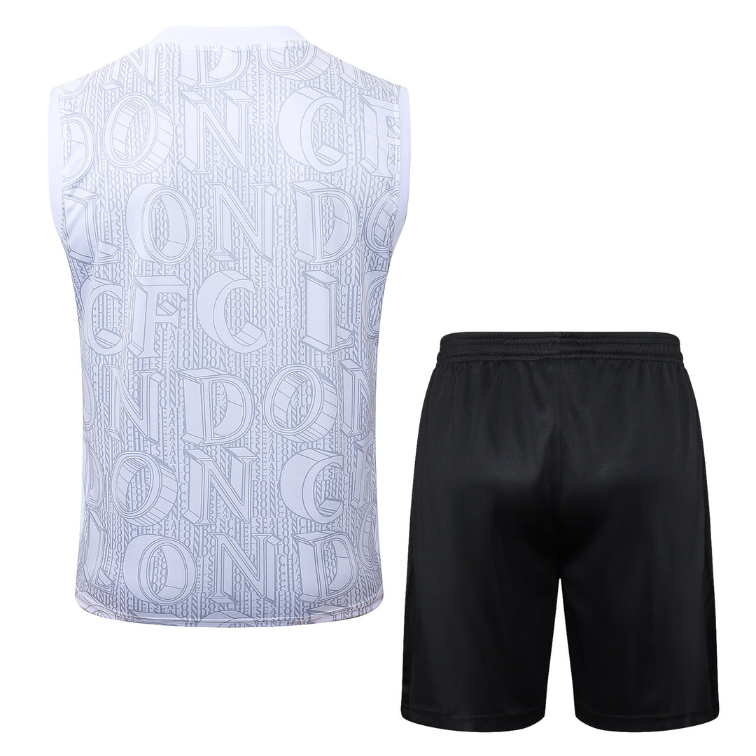 Kit Regata Chelsea 25/26 - Branco/Cinza Claro/Preto