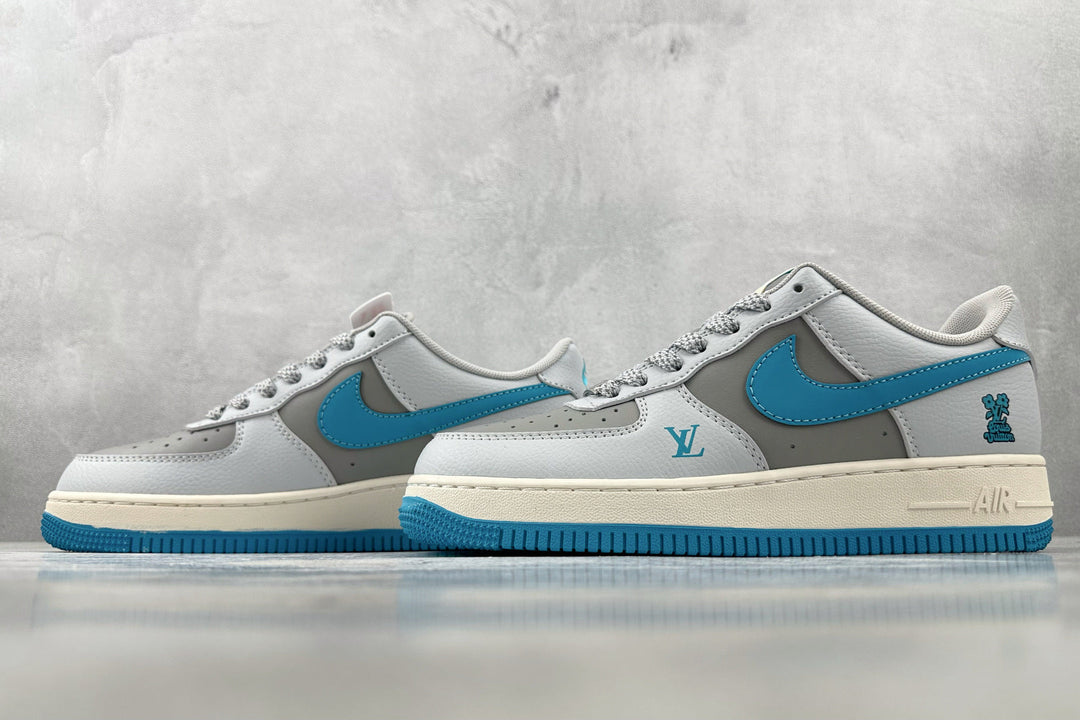Nike Air Force 1 Louis Vuitton – Azul Claro/Cinza