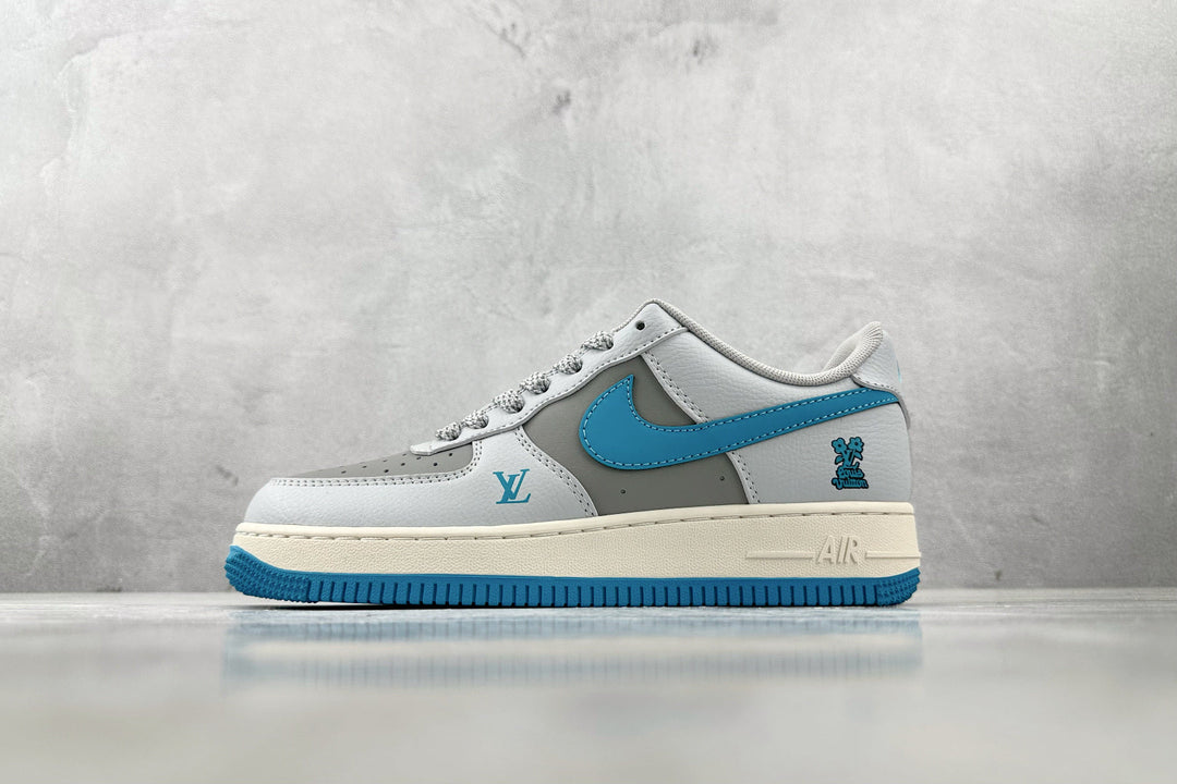 Nike Air Force 1 Louis Vuitton – Azul Claro/Cinza