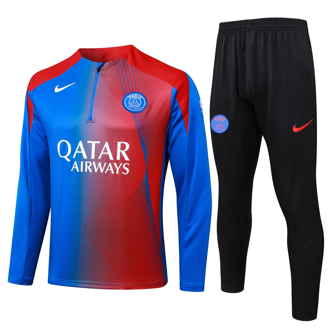 Conjunto Treino PSG 25/26 - Azul/Vermelho/Preto