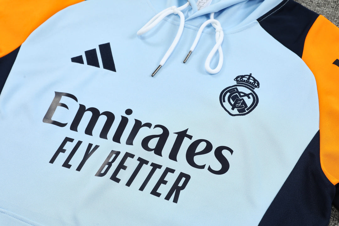 Blusão Real Madrid 2024/25 Azul Claro - Capuz