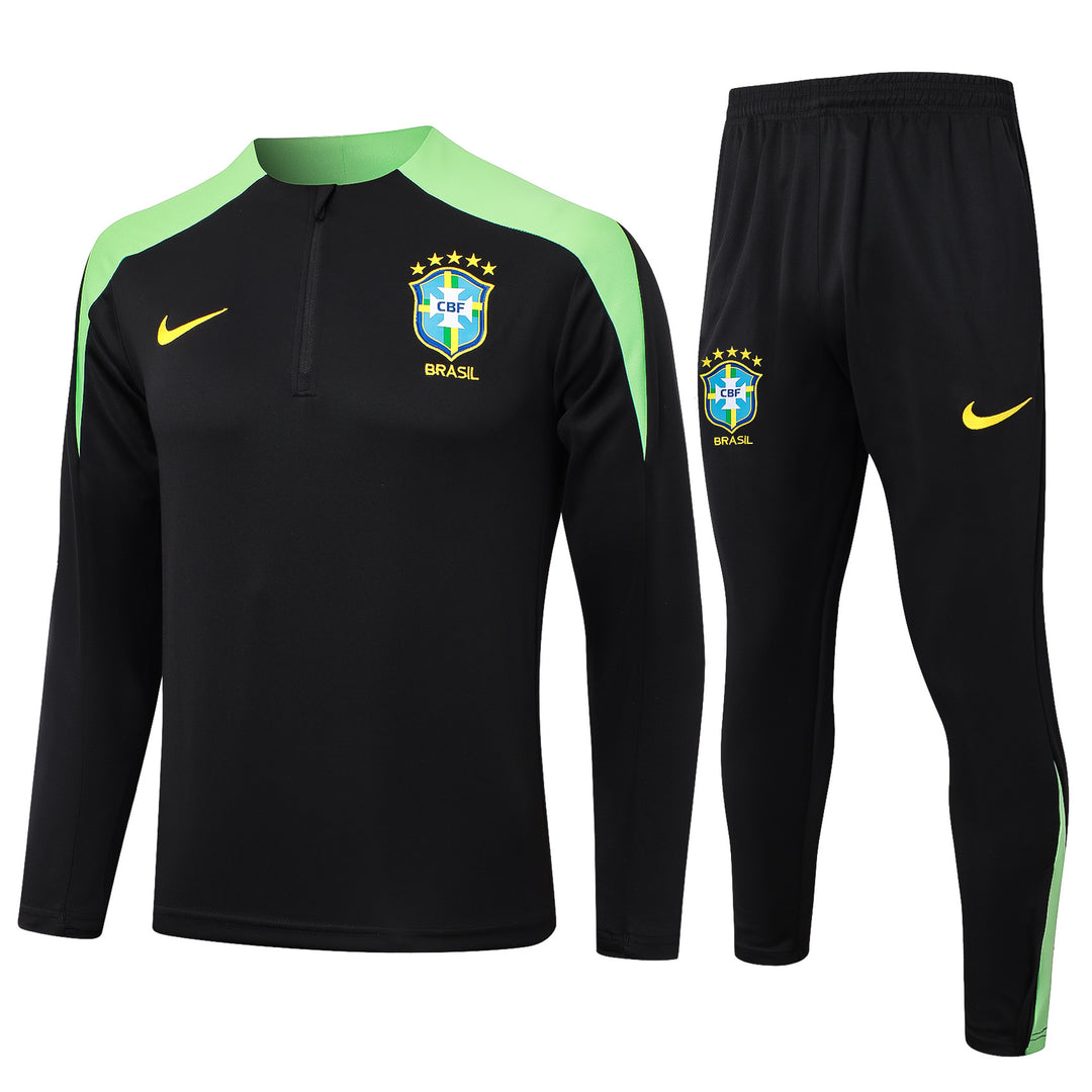 Conjunto Treino Brasil 24/25 - Preto/Verde Menta