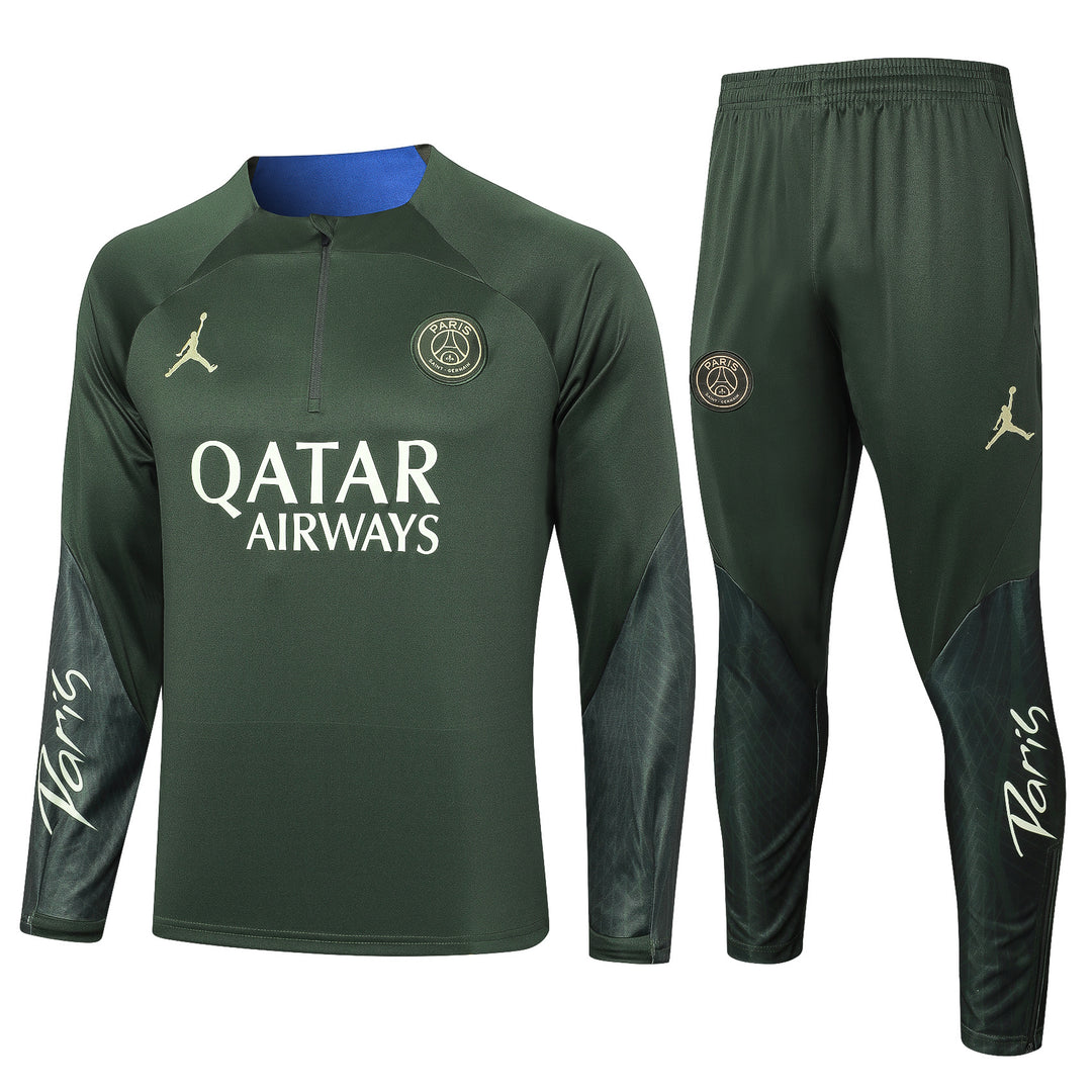 Conjunto Treino PSG Jordan 23/24 - Verde Musgo