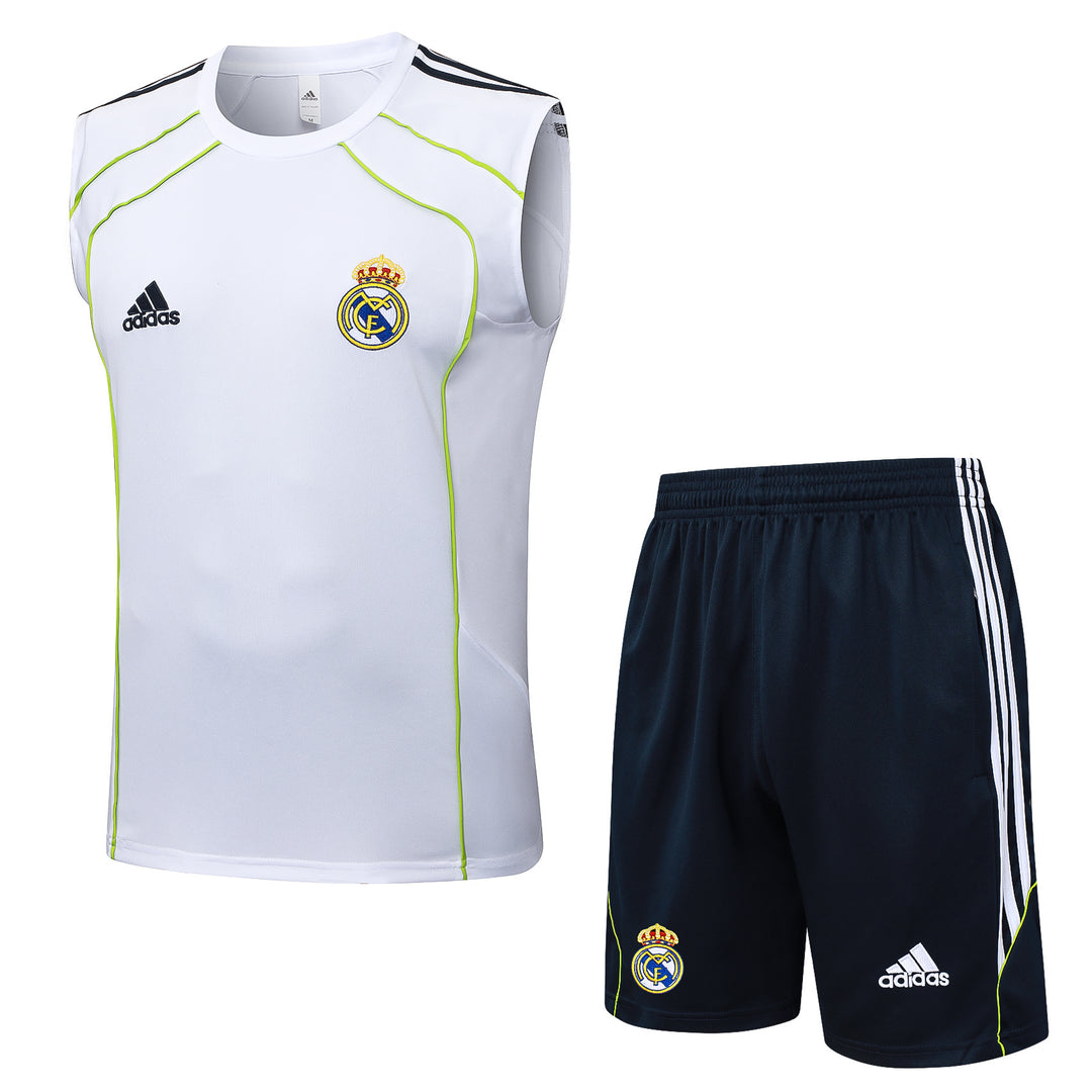 Kit Regata Real Madrid 25/26 - Branco/Azul Marinho/Verde Lima