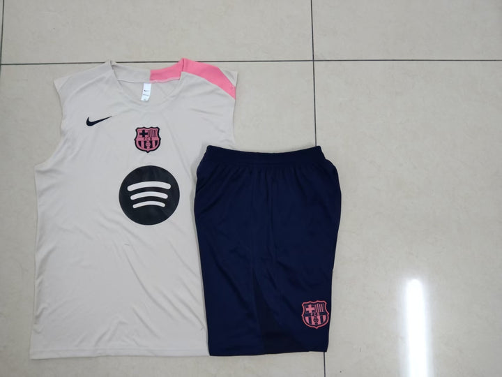 Kit Regata Barcelona 25/26 - Off White/Azul Marinho/Rosa