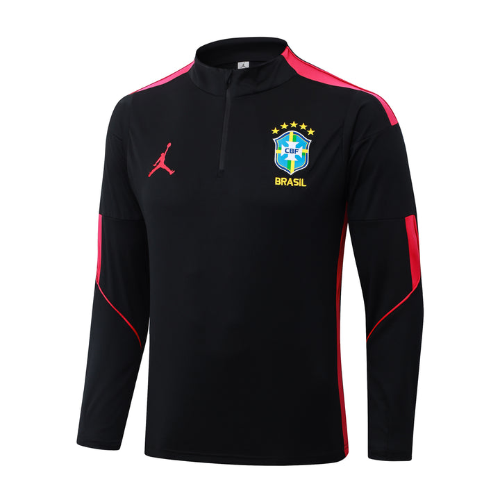 Conjunto Treino Brasil 26/27 - Preto/Vermelho