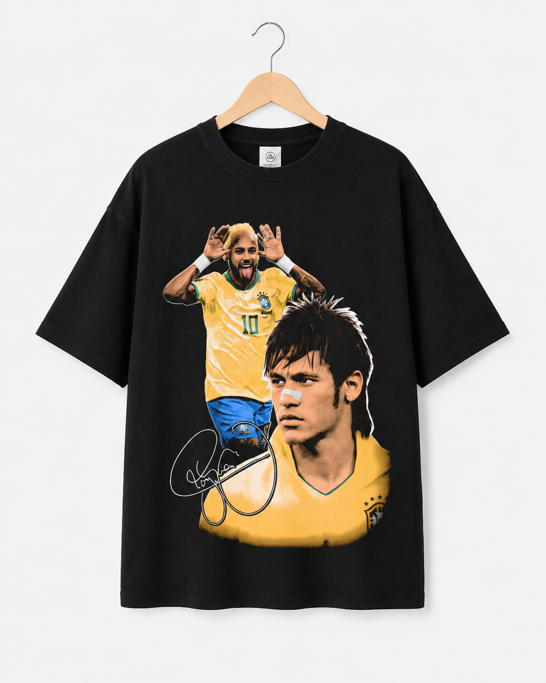 Camiseta Neymar Brasil 10 Vintage Oversized Masculina - Branca
