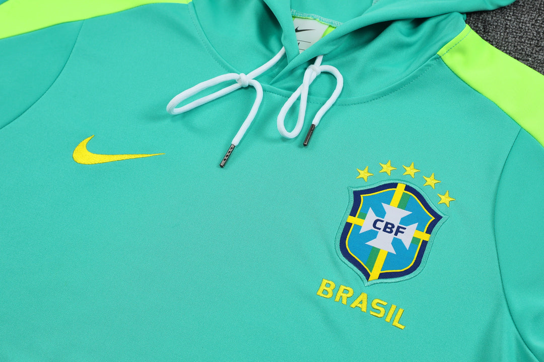 Conjunto Brasil 2025/26 Azul Turquesa - Capuz