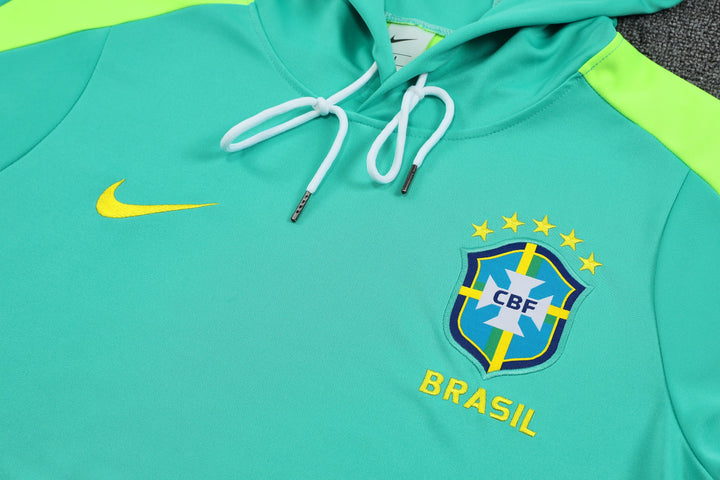 Conjunto Brasil 2025/26 Azul Turquesa - Capuz