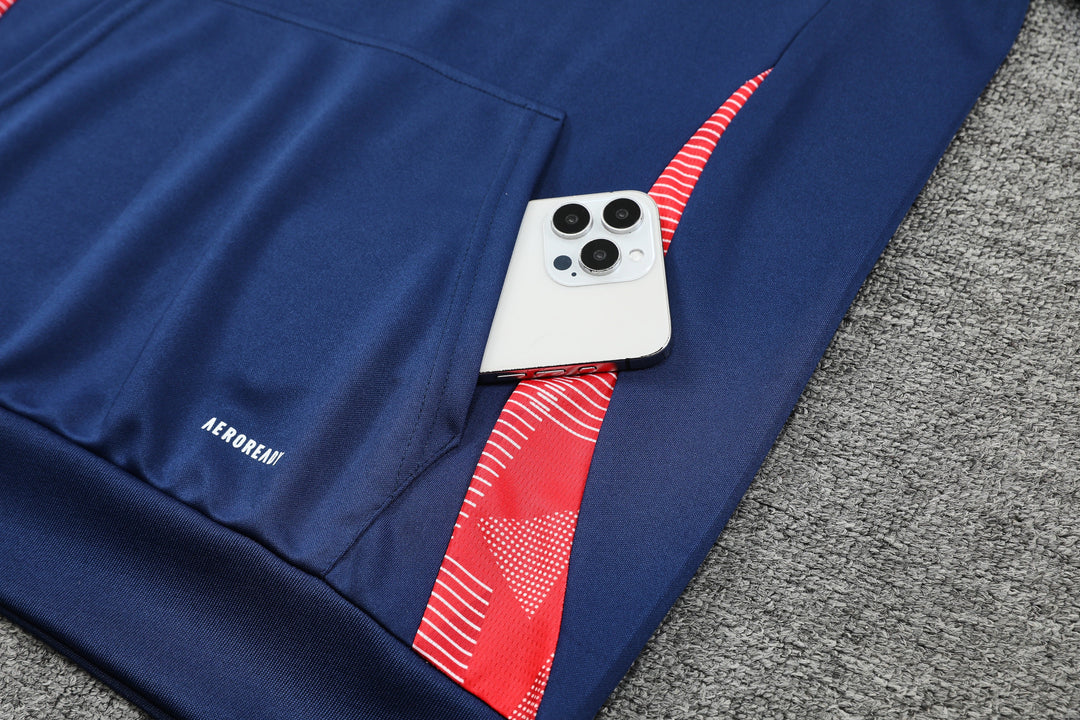 Conjunto Manchester United 2024/25 Azul Marinho - Capuz