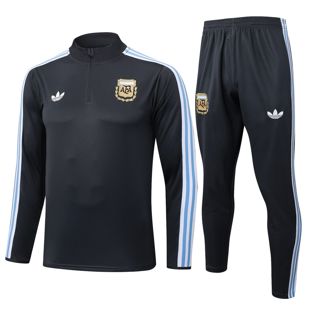 Conjunto Treino Argentina 25/26 - Preto/Azul Claro