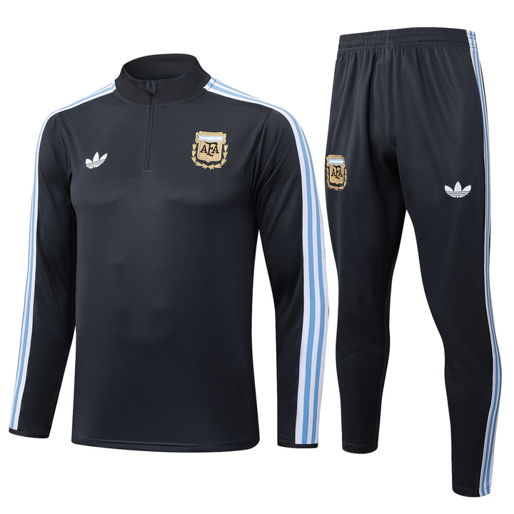 Conjunto Treino Argentina 25/26 - Preto/Azul Claro