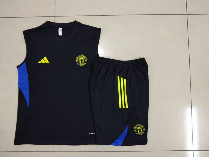 Kit Regata Manchester United 25/26 - Preto/Azul Royal/Amarelo