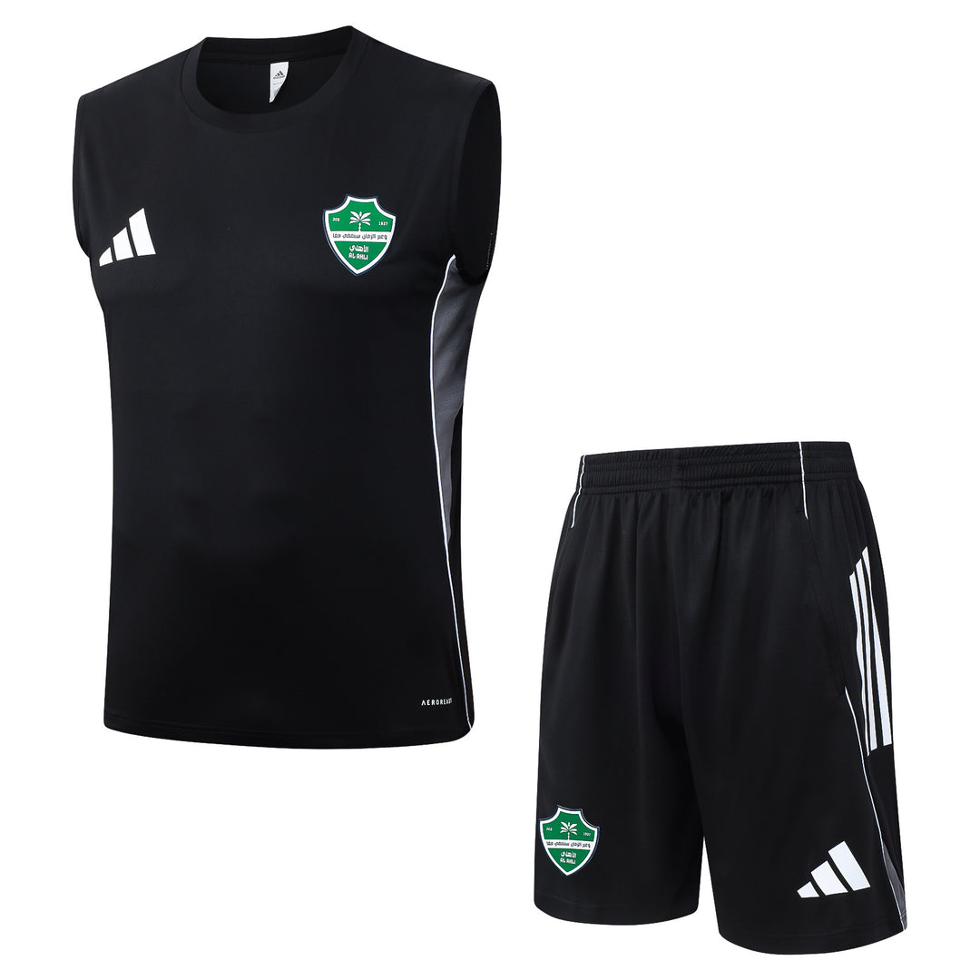 Kit Regata Al-Ahli 25/26 - Preto/Cinza Escuro