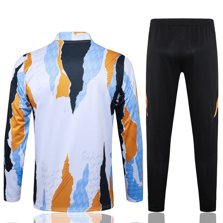 Conjunto Treino Real Madrid 24/25 - Mesclado Branco/Laranja