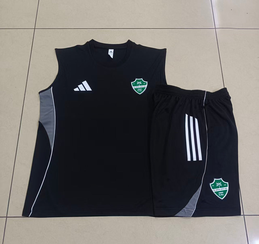 Kit Regata Al-Ahli 25/26 - Preto/Cinza Escuro