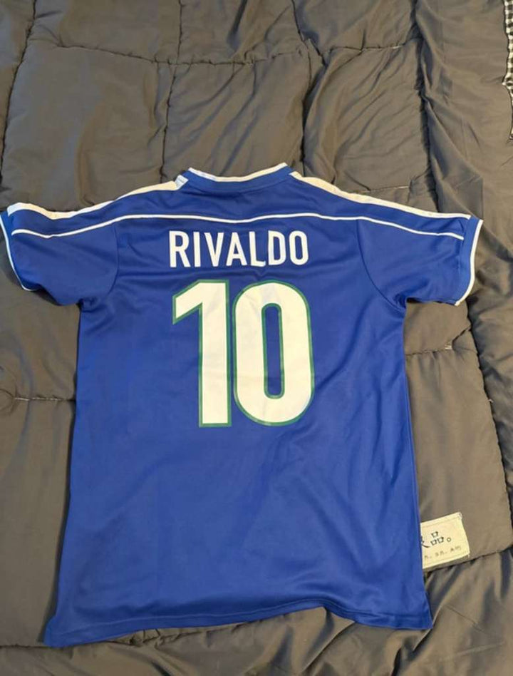 Camisa Retrô Brasil 1998 Away - Rivaldo #10 (Pronta Entrega)