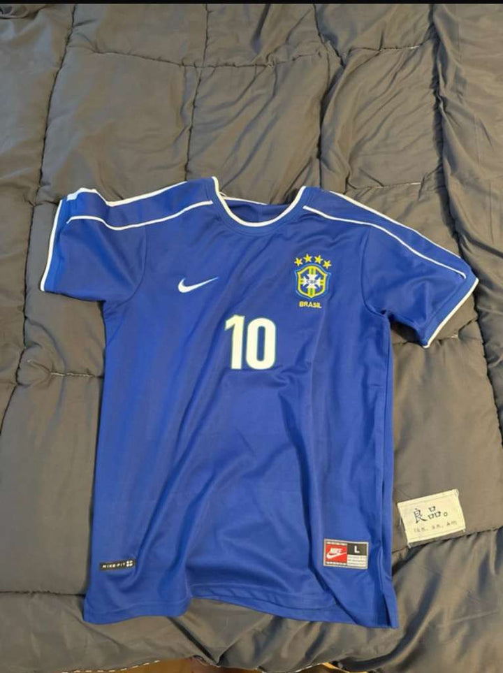 Camisa Retrô Brasil 1998 Away - Rivaldo #10 (Pronta Entrega)