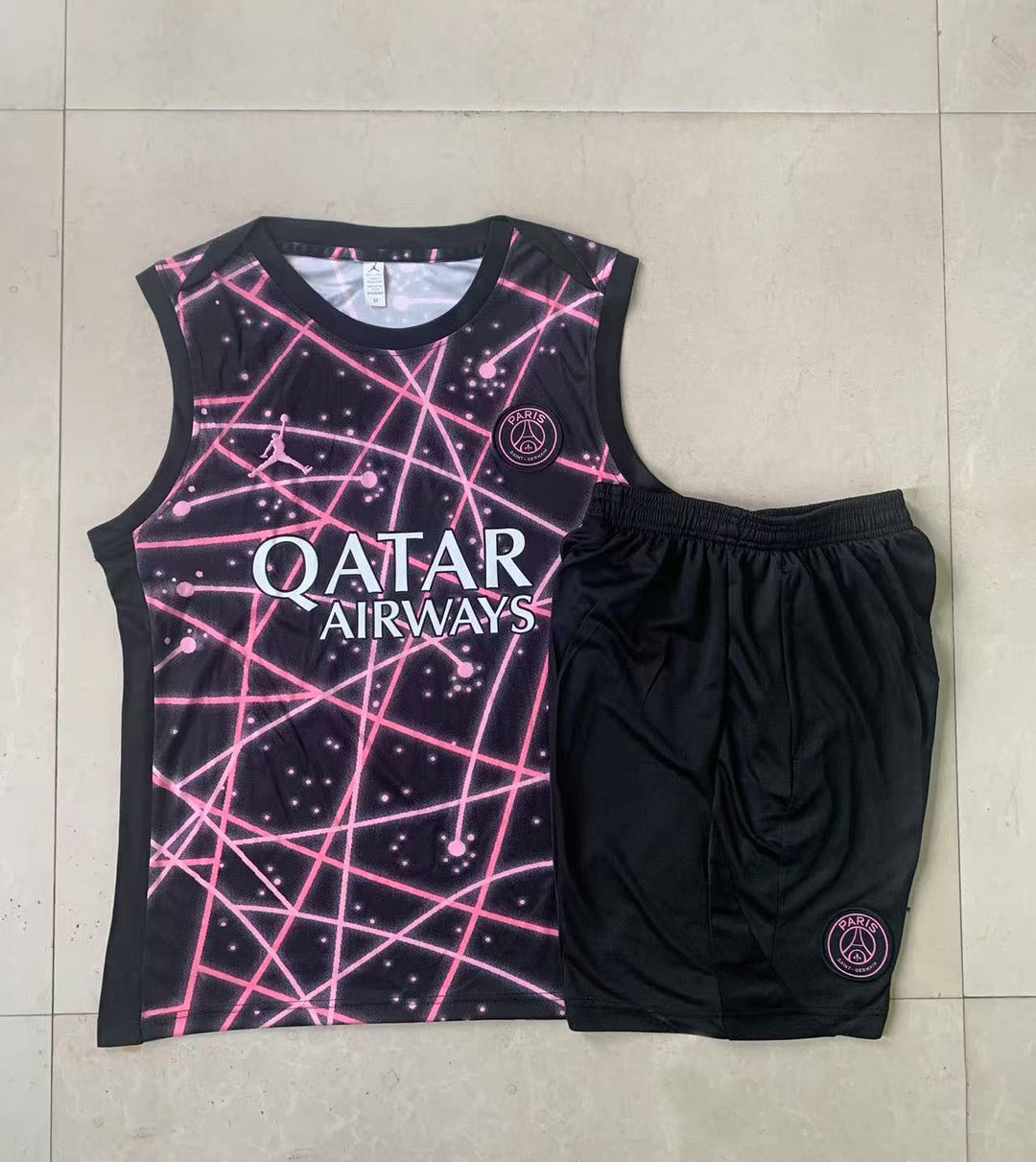 Kit Regata PSG 25/26 - Preto/Rosa Neon