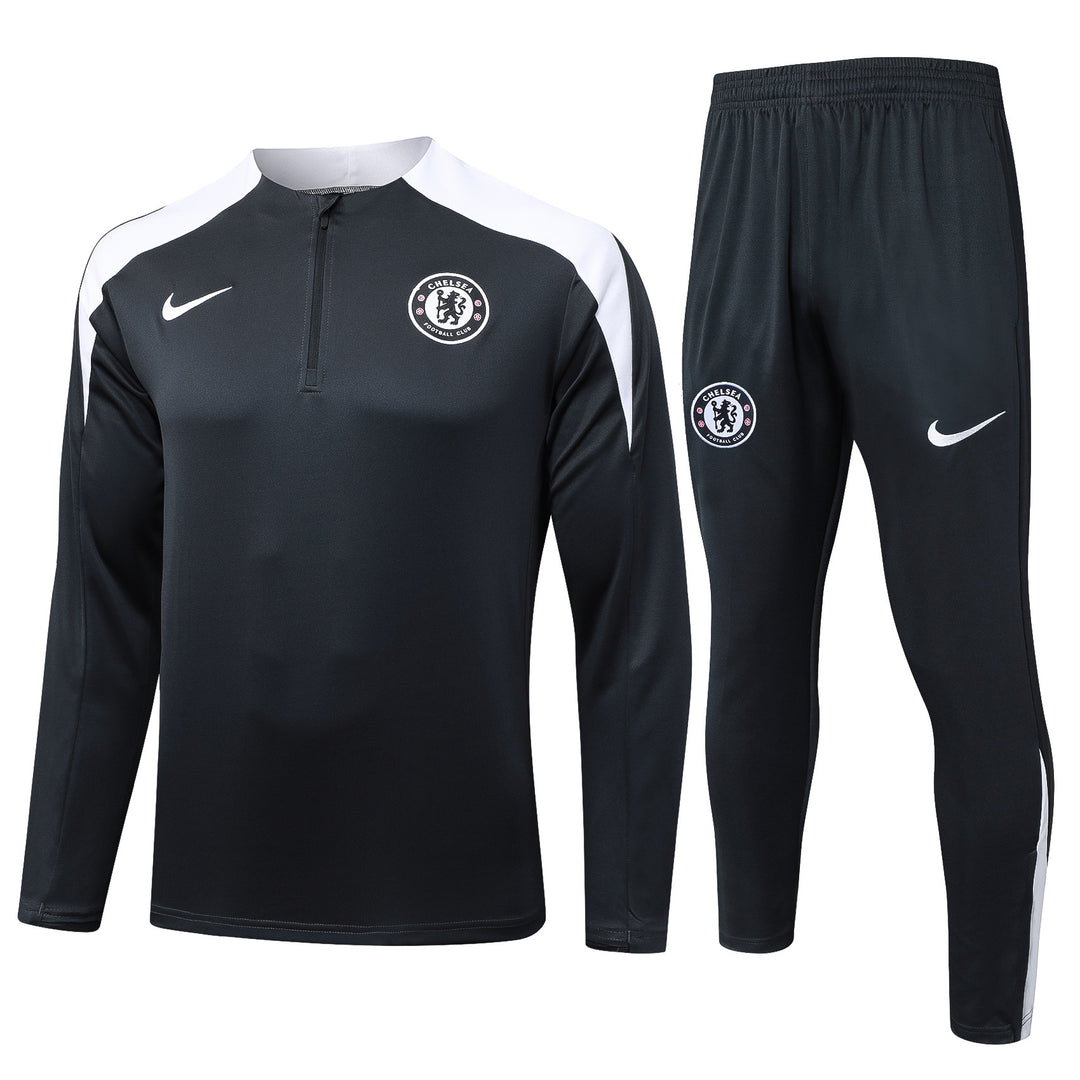 Conjunto Treino Chelsea 25/26 - Grafite Escuro/Branco