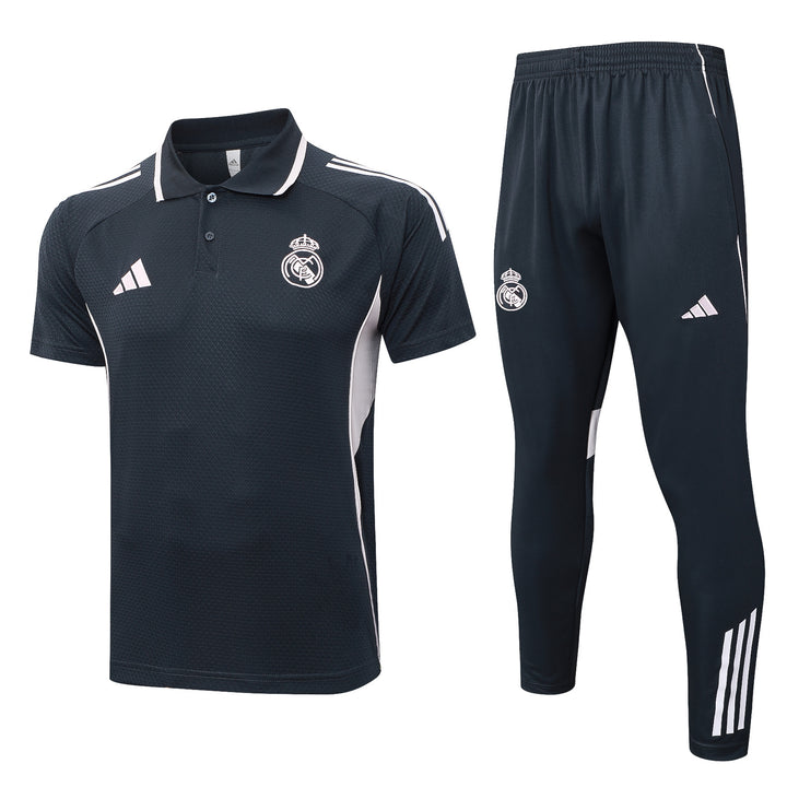Kit Polo Real Madrid 25/26 - Preto grafite