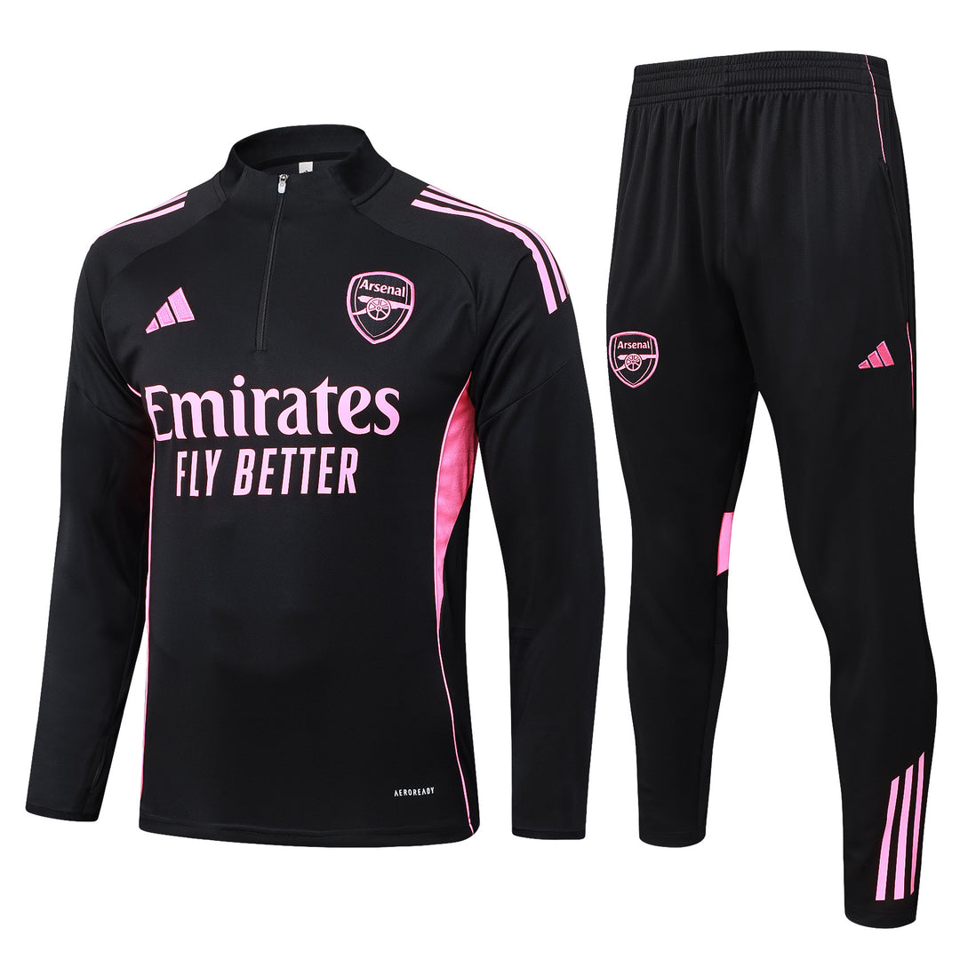 Conjunto Treino Arsenal 25/26 - Preto/Rosa Neon
