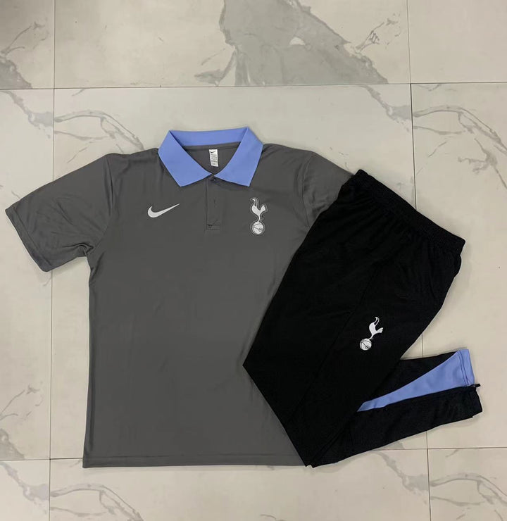 Kit Polo Tottenham 24/25 - Cinza Escuro