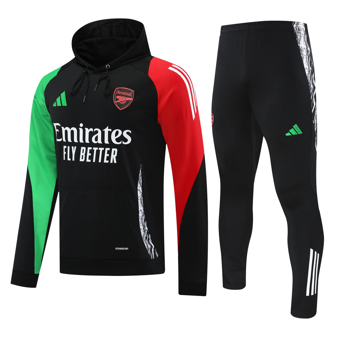 Conjunto Arsenal 2024/25 Preto - Capuz