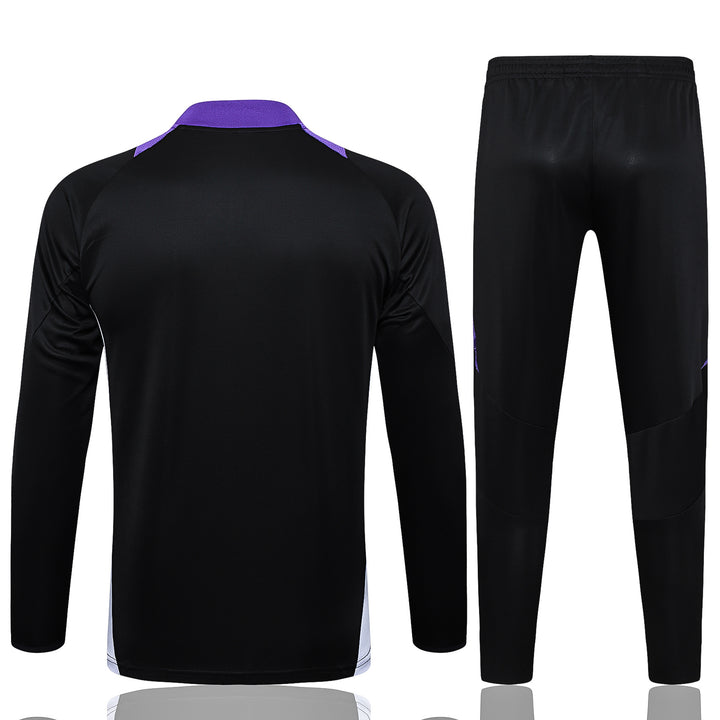 Conjunto Treino Real Madrid 24/25 - Preto/Branco/Roxo
