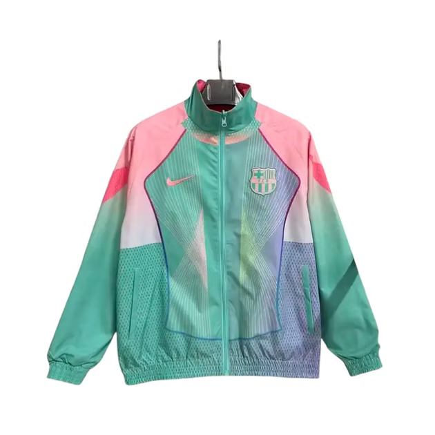 Jaqueta Corta Vento Barcelona 2025/26 - Verde/Rosa