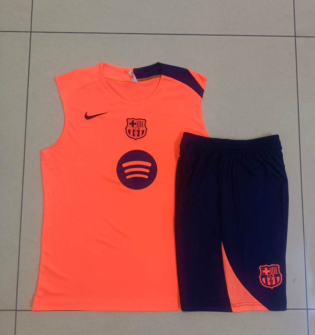 Kit Regata Barcelona 25/26 - Laranja Neon/Azul Marinho
