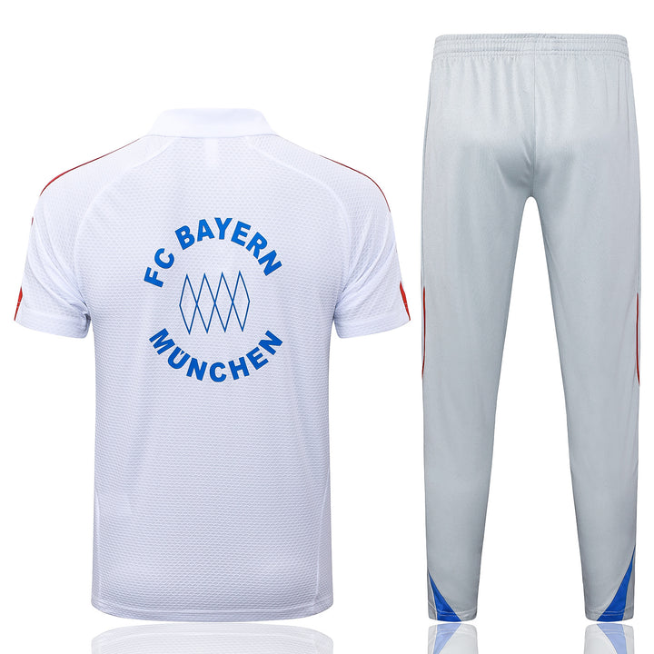 Kit Polo Bayern de Munique 25/26 - Branco/Cinza Claro