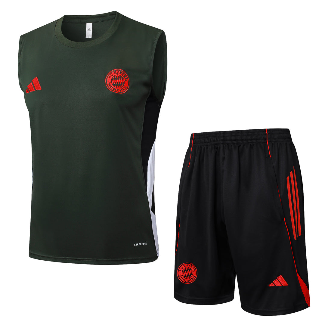 Kit Regata Bayern de Munique 25/26 - Verde Militar/Preto/Vermelho