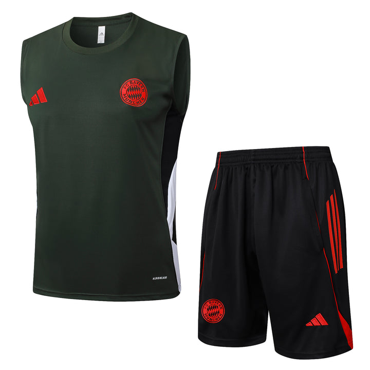 Kit Regata Bayern de Munique 25/26 - Verde Militar/Preto/Vermelho
