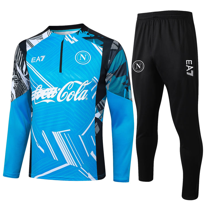 Conjunto Treino Napoli 24/25 - Azul Claro/Preto