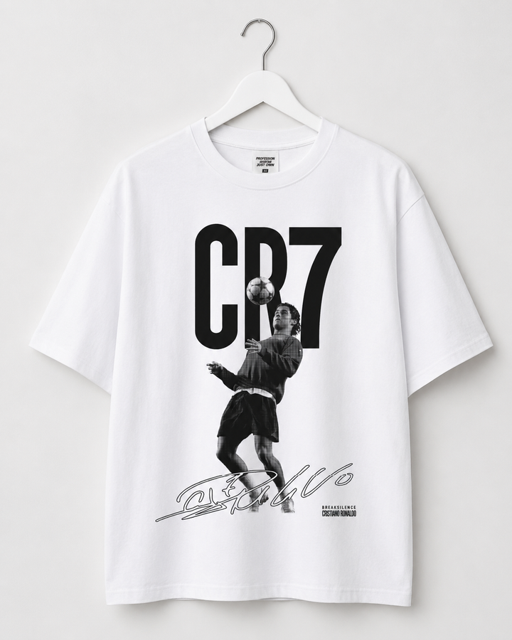 Camiseta CR7 Vintage Masculina - Preto Lavado